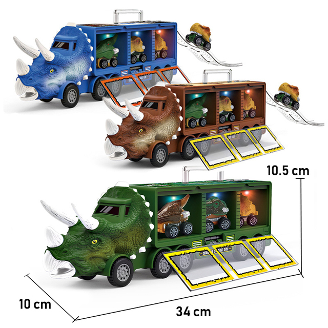 Duże inercyjne samochody przewoźnik zabawkowa ciężarówka dinozaur - Wianko - 16