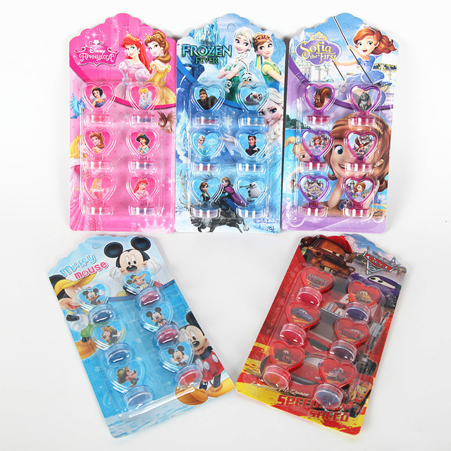 Zestaw 6 sztuk Disney Frozen samochody Princes Sofia Mickey Mouse Seal Stamper dla dzieci - DIY pamiętnik malowanie Scrapbooking dekoracja Party prezent - Wianko - 1