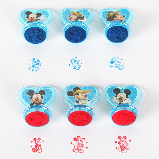 Zestaw 6 sztuk Disney Frozen samochody Princes Sofia Mickey Mouse Seal Stamper dla dzieci - DIY pamiętnik malowanie Scrapbooking dekoracja Party prezent - Wianko - 4