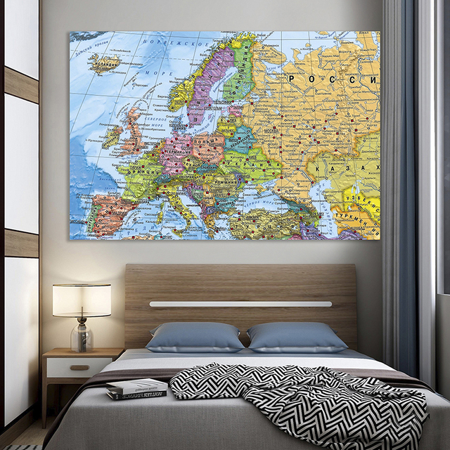 Mapa polityczna Europy - nowoczesna dekoracja ściany w salonie czy sypialni - 225*150cm - Wianko - 3