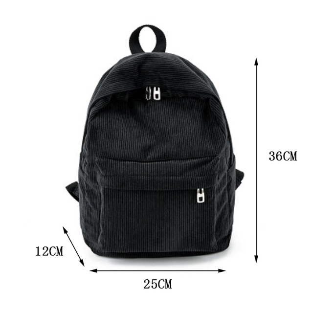 Plecak sztruksowy z 2019 roku dla kobiet - prosty plecak torebka szkolna na ramię dla nastolatków - Wianko - 2