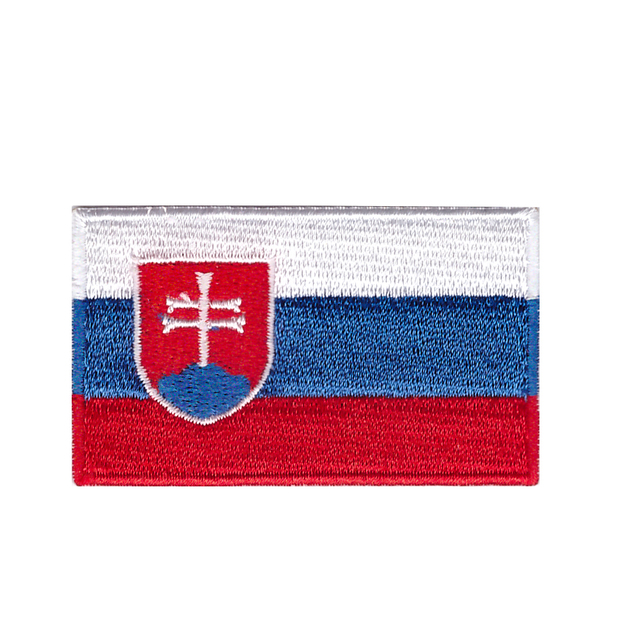 Haftowana flaga Słowacji - wysokiej jakości ekologiczne łatki o wymiarach 2.5 W x 1.5 cala - Wianko - 1