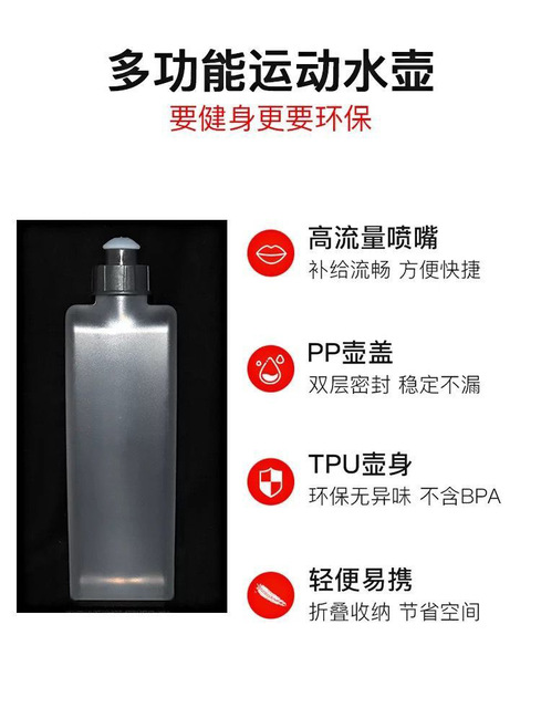 Pojemna miękka butelka sportowa z płynącą wodą, idealna na maratony i treningi fitness - Wianko - 3