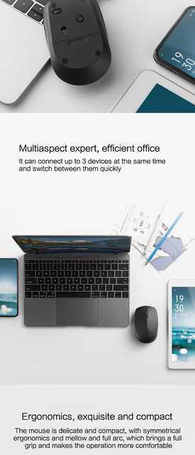 Bezprzewodowa mysz Rapoo 2.4G Bluetooth - mini i kompaktowa, idealna do PC, tabletów i laptopów - Wianko - 2