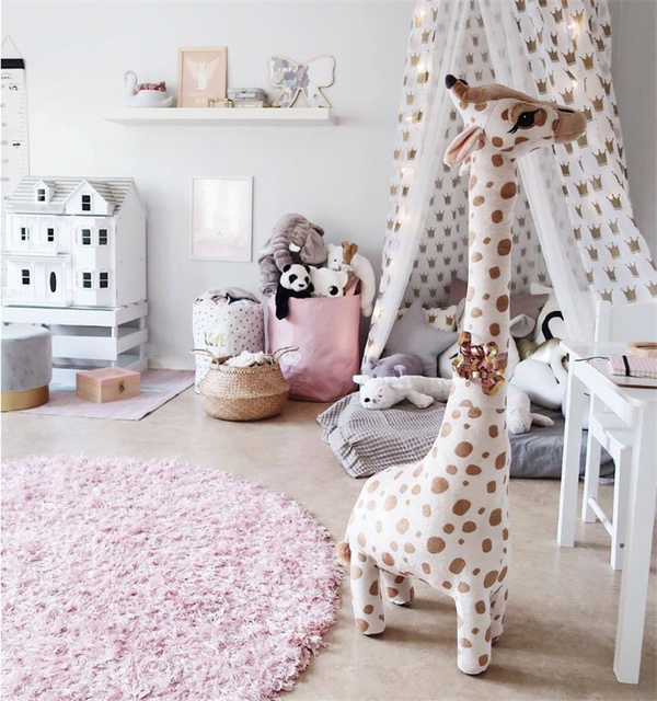 Pluszowa zabawka żyrafa, wielkość 85cm x 67cm, symulacja, miękkie wypchane zwierzę, śpiąca lalka, prezent urodzinowy dla chłopca i dzieci - Wianko - 1