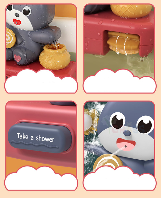 Zabawka do kąpieli - rurociąg woda Spray słoń ryba gumowa kaczka dla dzieci - Wianko - 41