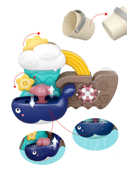 Zabawka do kąpieli - rurociąg woda Spray słoń ryba gumowa kaczka dla dzieci - Wianko - 35