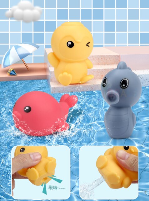 Zabawka do kąpieli - rurociąg woda Spray słoń ryba gumowa kaczka dla dzieci - Wianko - 20