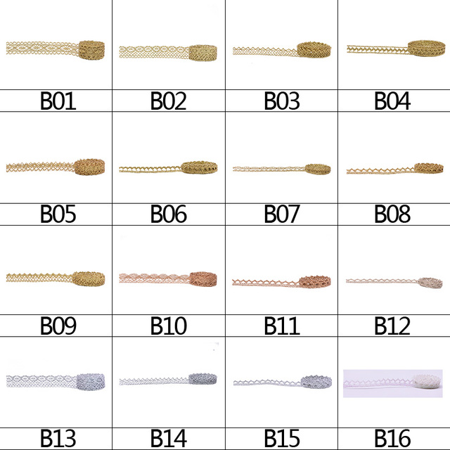 Rolka koronki z wykończeniem wstążką - złoto, srebro, brokat, szydełkowane wstążki i taśmy - DIY Craft, prezent, materiały do szycia - Wianko - 3