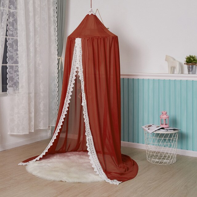 Siatka do łóżeczka z koronkowym baldachimem wiszącym dla dzieci - elegancka ochrona przed komarami i insektami - Wianko - 12