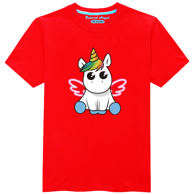 Nowe letnie koszulki dla dzieci z krótkim rękawem - Chłopcy i dziewczęta, wzór jednorożca, markowe ubranka dziecięce - Wianko - 13
