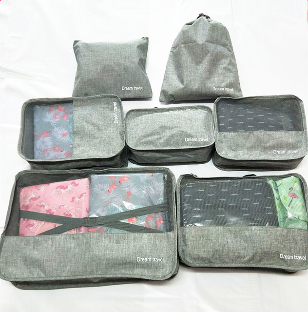 Zestaw 7 wodoodpornych torb podróżnych - organizery ubrań dla mężczyzn, wyposażenie do sortowania bagażu - Wianko - 29