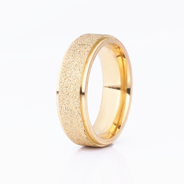 Pierścionek zaręczynowy z najwyższej jakości stali nierdzewnej w kolorze różowego złota/złota/srebra, matowy, dla kobiety i mężczyzny - Wianko - 22