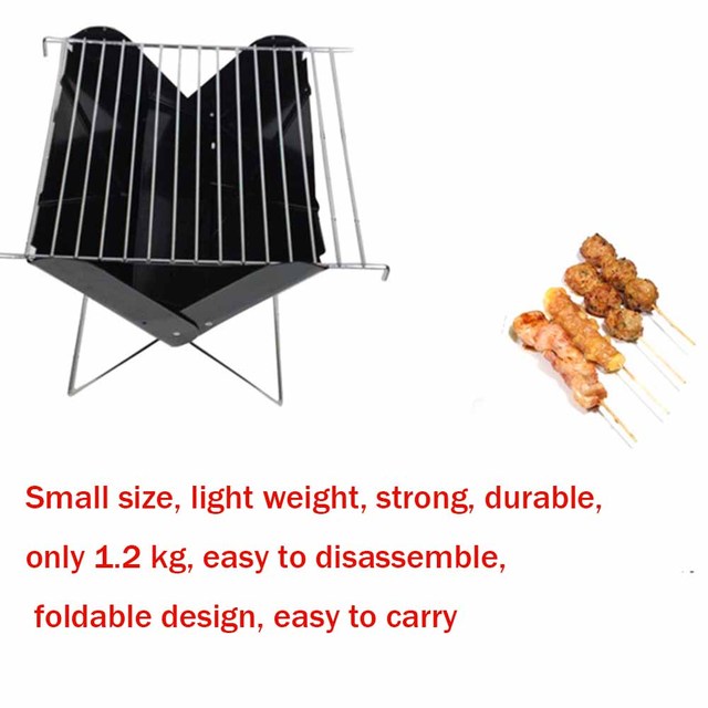 Przenośny grill piknikowy Koreański X - mały, składany, idealny na świeżym powietrzu, do gotowania podczas wspinaczki i kempingu - Wianko - 4