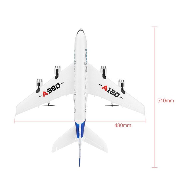 Samolot RC Airbus A120-A380 2.4GHz 3CH z pilotem zdalnego sterowania - zabawka lotnicza z możliwością pułapki drona oraz 6-osiowym systemem lotu (2021) - Wianko - 3