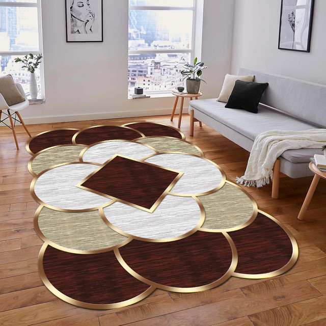 Duży antypoślizgowy dywan Home Decoration z podstawą do kuchni, salonu i sypialni - Wianko - 3