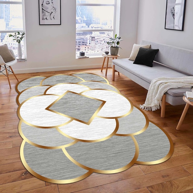 Duży antypoślizgowy dywan Home Decoration z podstawą do kuchni, salonu i sypialni - Wianko - 1