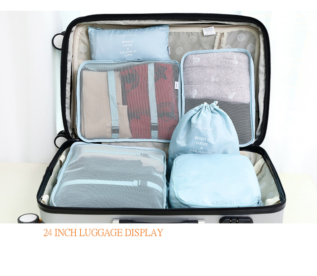 Przenośna torba na bagaż podróżny - 6 sztuk w zestawie, wodoodporna, idealna na ubrania, buty i bieliznę - Wianko - 11