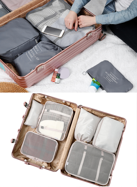 Przenośna torba na bagaż podróżny - 6 sztuk w zestawie, wodoodporna, idealna na ubrania, buty i bieliznę - Wianko - 19