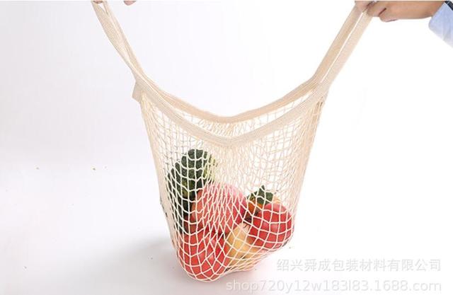 Torba bawełniana do przechowywania owoców i warzyw w sieci rybackiej z zawieszką na cebulę - zielona - Wianko - 13