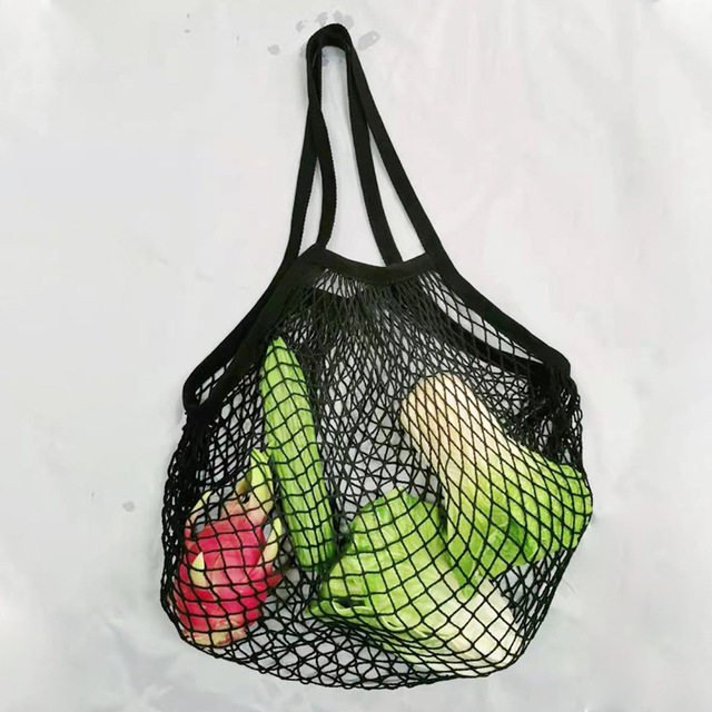 Torba bawełniana do przechowywania owoców i warzyw w sieci rybackiej z zawieszką na cebulę - zielona - Wianko - 8