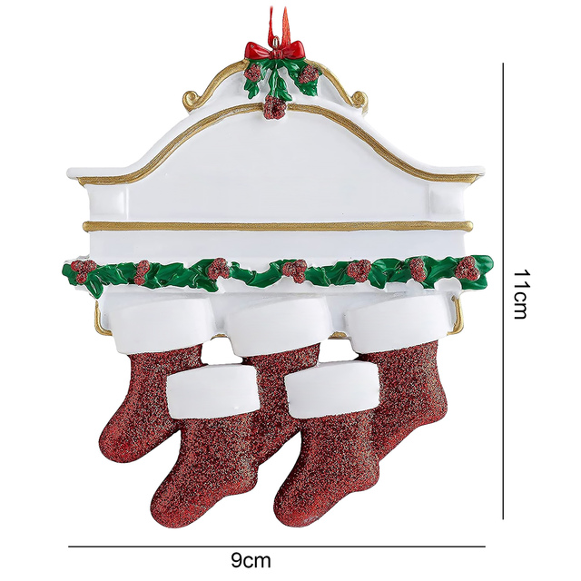 Personalizowane wiszące ozdoby świąteczne dla całej rodziny 2021 Xmas - skarpety, zawieszka choinki, dekoracje DIY - Wianko - 12
