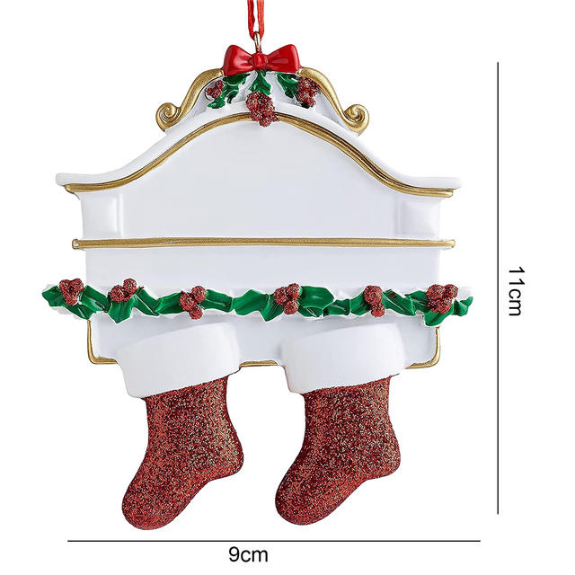 Personalizowane wiszące ozdoby świąteczne dla całej rodziny 2021 Xmas - skarpety, zawieszka choinki, dekoracje DIY - Wianko - 9