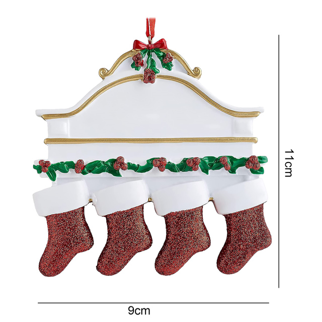 Personalizowane wiszące ozdoby świąteczne dla całej rodziny 2021 Xmas - skarpety, zawieszka choinki, dekoracje DIY - Wianko - 11
