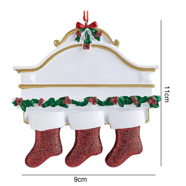 Personalizowane wiszące ozdoby świąteczne dla całej rodziny 2021 Xmas - skarpety, zawieszka choinki, dekoracje DIY - Wianko - 10