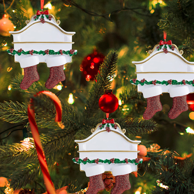 Personalizowane wiszące ozdoby świąteczne dla całej rodziny 2021 Xmas - skarpety, zawieszka choinki, dekoracje DIY - Wianko - 5