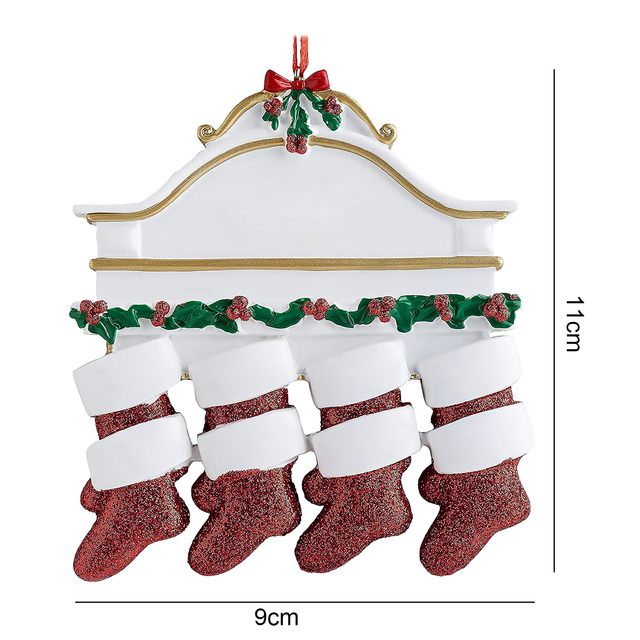 Personalizowane wiszące ozdoby świąteczne dla całej rodziny 2021 Xmas - skarpety, zawieszka choinki, dekoracje DIY - Wianko - 8