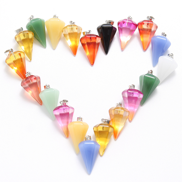 Hurtowa sprzedaż 10 sztuk sześciokątnych stożków ozdobnych z kryształem dla twórców biżuterii - Wianko - 6