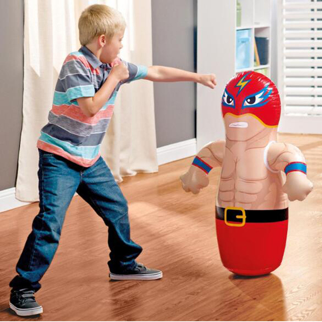 Boks nadmuchiwany worek treningowy dla dzieci - Tumbler, zabawka sportowa dla chłopców i dziewczynek od 5 do 10 lat - Wianko - 3