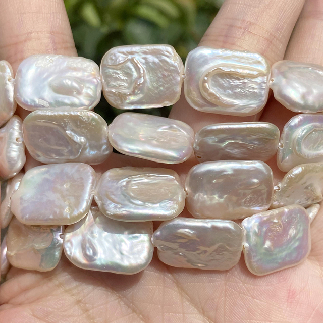 Kwadratowe słodkowodne perły barokowe 14x18mm wysokiej jakości - dziurkacz luźne koraliki do biżuterii DIY (naszyjnik, bransoletka) - Wianko - 6