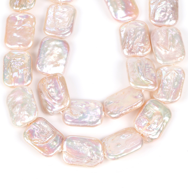 Kwadratowe słodkowodne perły barokowe 14x18mm wysokiej jakości - dziurkacz luźne koraliki do biżuterii DIY (naszyjnik, bransoletka) - Wianko - 2