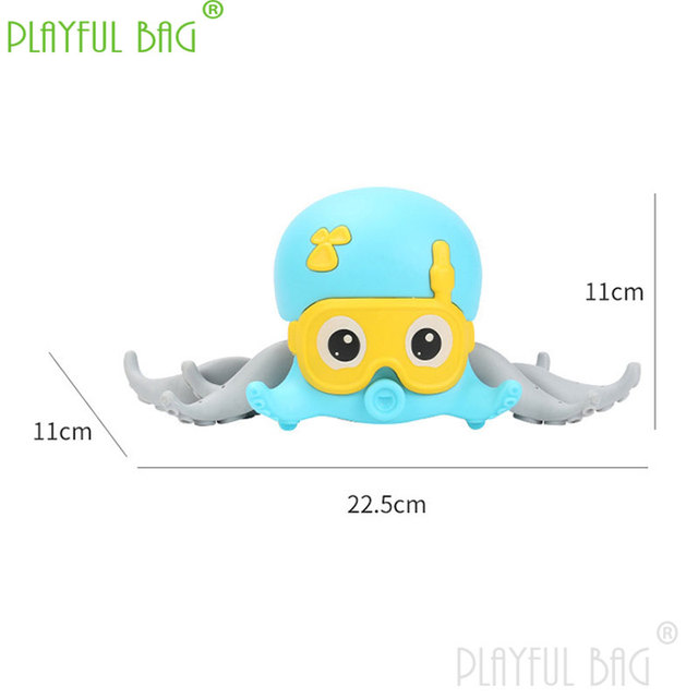 Zabawka do kąpieli - chodząca i pływająca ośmiornica PB - mini prezent dla dziecka - łazienka - śmieszny worek - zabawa w wodzie - urocza amfibia ośmiornica WD01 - Wianko - 11