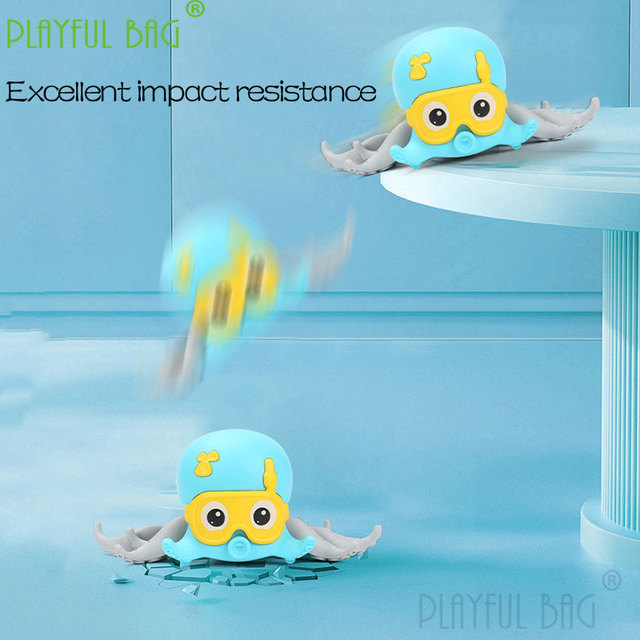 Zabawka do kąpieli - chodząca i pływająca ośmiornica PB - mini prezent dla dziecka - łazienka - śmieszny worek - zabawa w wodzie - urocza amfibia ośmiornica WD01 - Wianko - 14