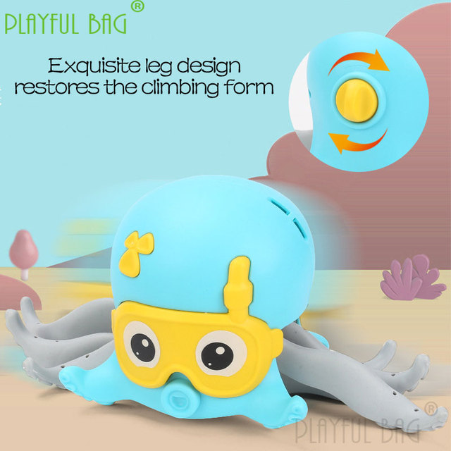Zabawka do kąpieli - chodząca i pływająca ośmiornica PB - mini prezent dla dziecka - łazienka - śmieszny worek - zabawa w wodzie - urocza amfibia ośmiornica WD01 - Wianko - 3