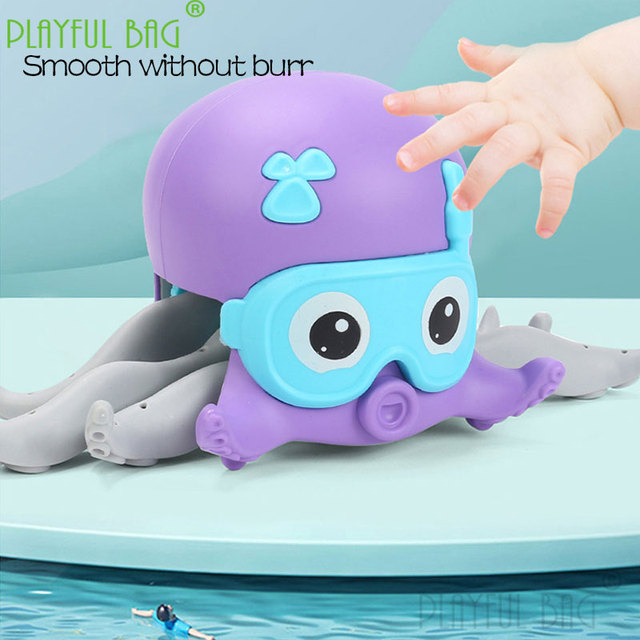 Zabawka do kąpieli - chodząca i pływająca ośmiornica PB - mini prezent dla dziecka - łazienka - śmieszny worek - zabawa w wodzie - urocza amfibia ośmiornica WD01 - Wianko - 10