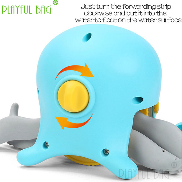 Zabawka do kąpieli - chodząca i pływająca ośmiornica PB - mini prezent dla dziecka - łazienka - śmieszny worek - zabawa w wodzie - urocza amfibia ośmiornica WD01 - Wianko - 9
