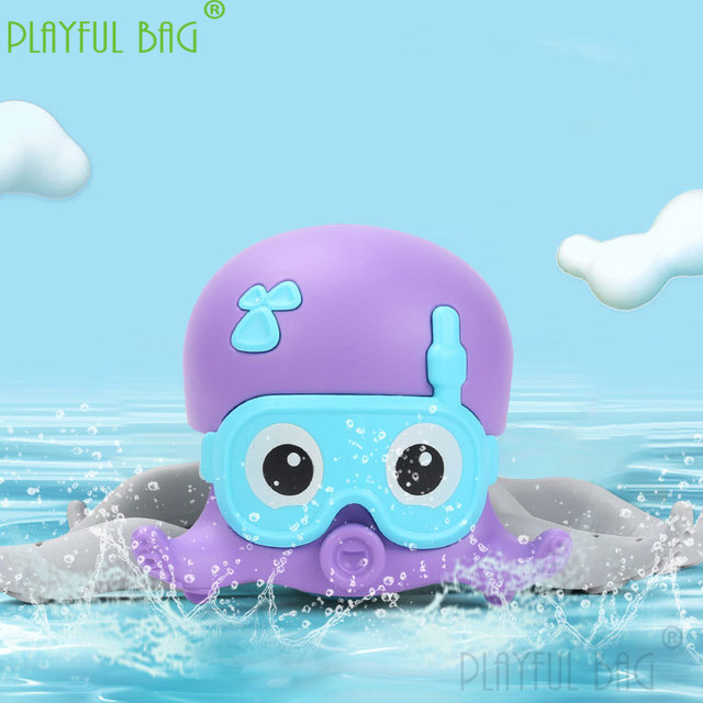 Zabawka do kąpieli - chodząca i pływająca ośmiornica PB - mini prezent dla dziecka - łazienka - śmieszny worek - zabawa w wodzie - urocza amfibia ośmiornica WD01 - Wianko - 2