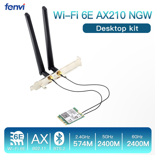 Dwuzakresowa karta sieciowa M.2 Intel AX210NGW z funkcją Bluetooth 5.2, prędkością 3000 mb/s i 802.11ax Wifi 6, z anteną - Wianko - 7