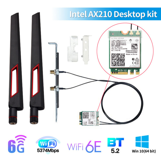 Dwuzakresowa karta sieciowa M.2 Intel AX210NGW z funkcją Bluetooth 5.2, prędkością 3000 mb/s i 802.11ax Wifi 6, z anteną - Wianko - 10
