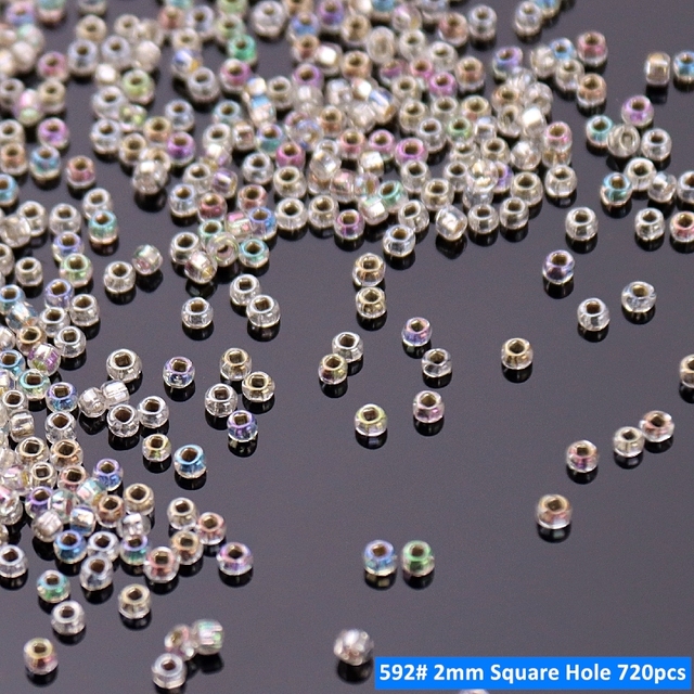 Spacer szklane koraliki Tube Bugles mieszany z kryształkami AB odzież biżuteria DIY - Wianko - 26