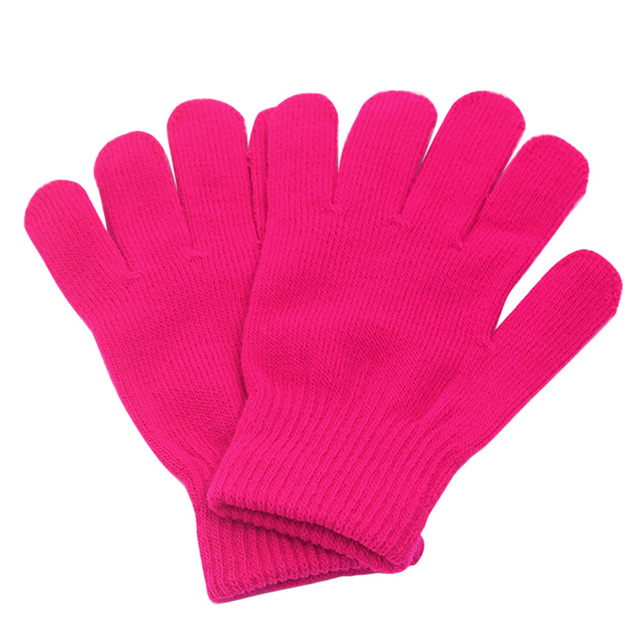 Rękawiczki zimowe dla dzieci z dzianiny, pełne palce, utrzymujące ciepło - 1 para (dla dziewczynki lub chłopca) - Wianko - 5
