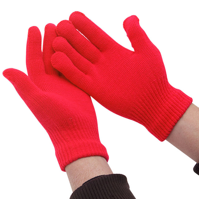 Rękawiczki zimowe dla dzieci z dzianiny, pełne palce, utrzymujące ciepło - 1 para (dla dziewczynki lub chłopca) - Wianko - 2