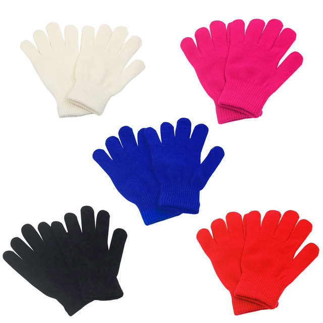 Rękawiczki zimowe dla dzieci z dzianiny, pełne palce, utrzymujące ciepło - 1 para (dla dziewczynki lub chłopca) - Wianko - 8