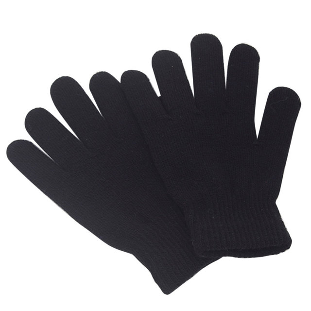 Rękawiczki zimowe dla dzieci z dzianiny, pełne palce, utrzymujące ciepło - 1 para (dla dziewczynki lub chłopca) - Wianko - 3