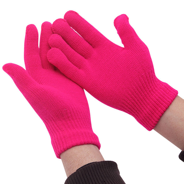 Rękawiczki zimowe dla dzieci z dzianiny, pełne palce, utrzymujące ciepło - 1 para (dla dziewczynki lub chłopca) - Wianko - 6