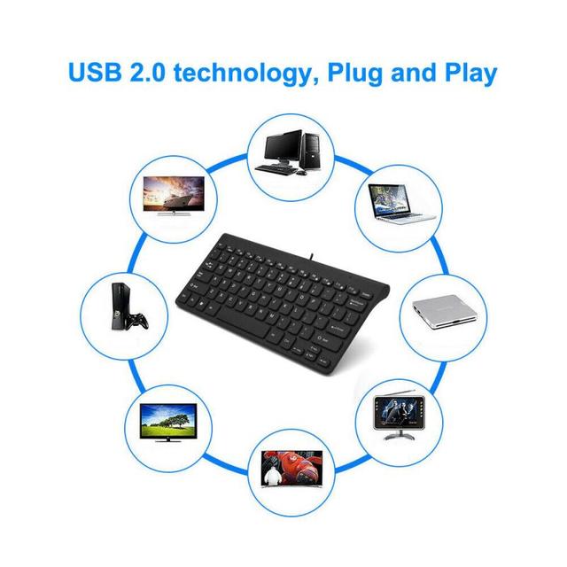 Przenośna, ultra cienka klawiatura USB z myszką - wodoodporna klawiatura do biura i domu dla komputera PC i laptopa - Wianko - 6